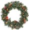 Pre-Lit Artificial Christmas Wreath for Front Door (Green Pinecones White Lights) 2.75"D x 24"W x 24"H